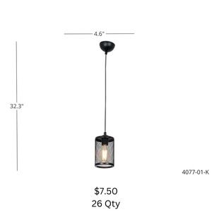 Modern Black Mesh Pendant Light